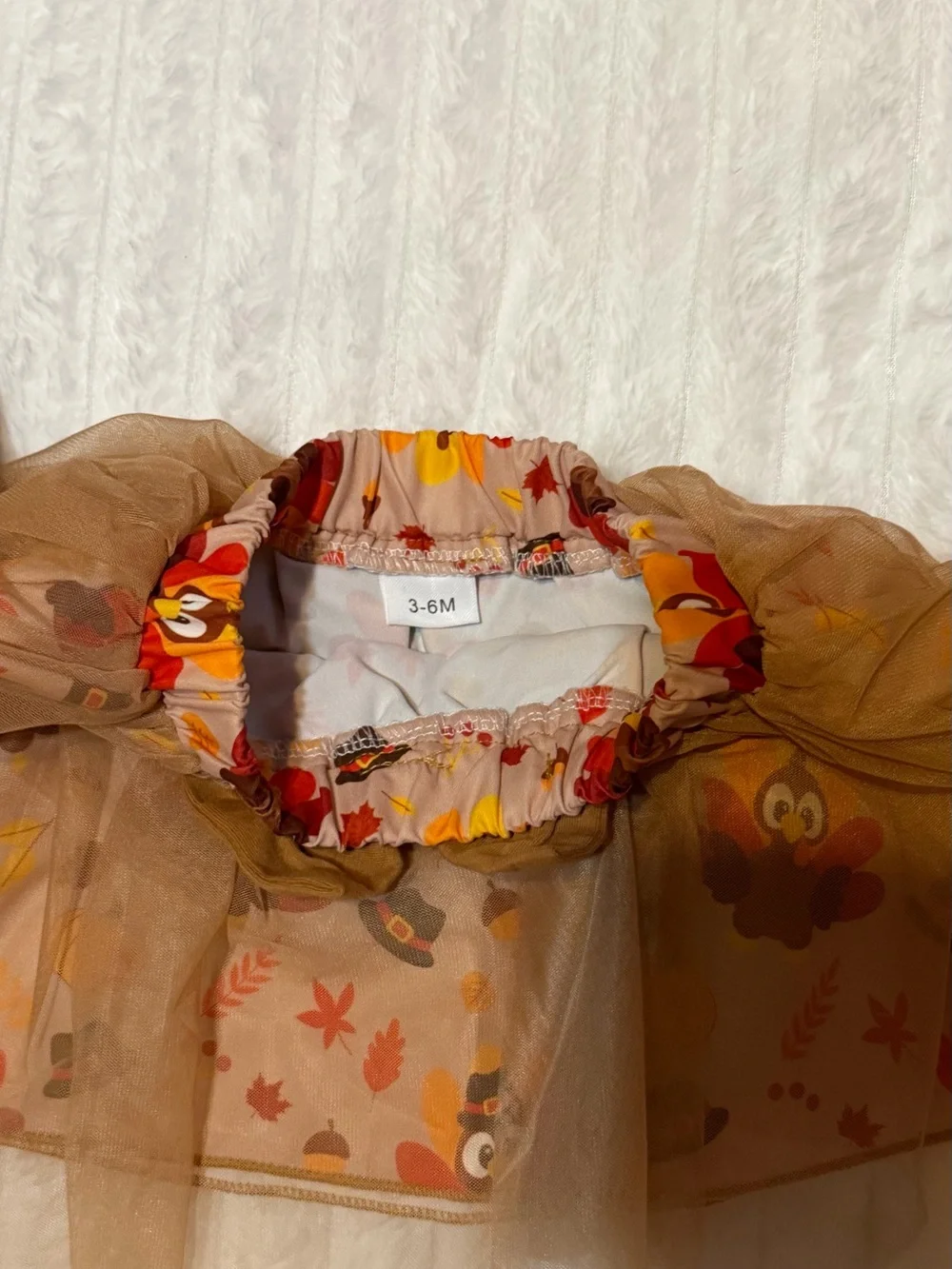 Toddler Brown Thanksgiving Turkey Tutu Dress with Headband